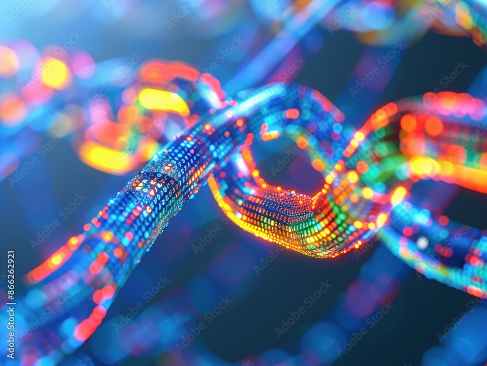 Leuchtende Blockchain-Kette Leuchtende Blockchain-Kette