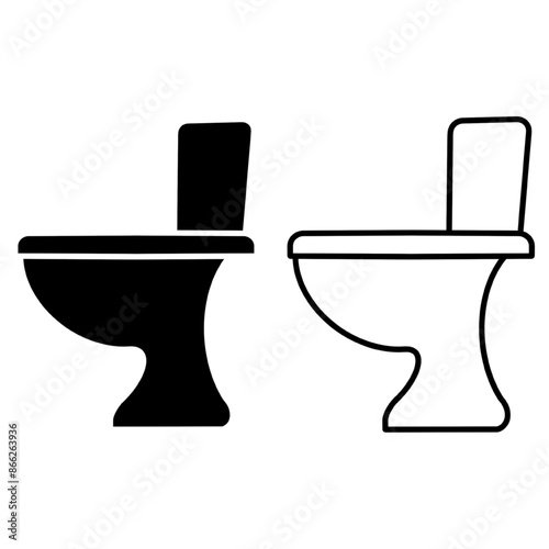 toilet icon of glyph style design vector template