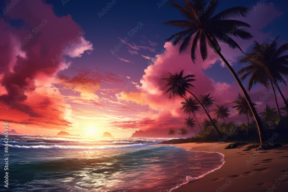 Landscape horizon sunset beach. Landscape horizon sunset beach.