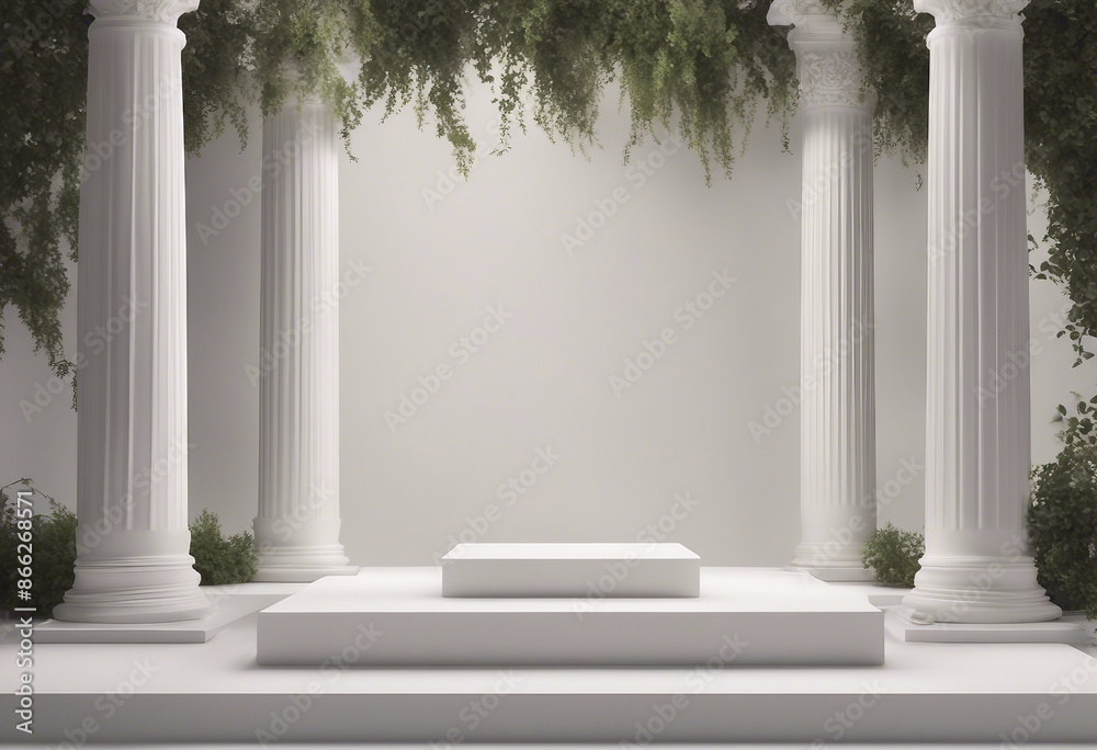 Background podium column 3d roman luxury greek white ancient display product classic Podium platform Background podium column 3d roman luxury greek white ancient display product classic Podium platform