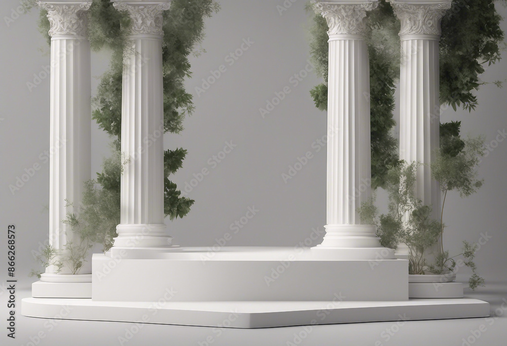 Background podium column 3d roman luxury greek white ancient display product classic Podium platform Background podium column 3d roman luxury greek white ancient display product classic Podium platform