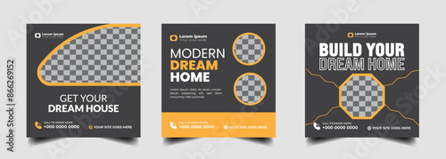 Construction Real Estate social media post banner design Template ,Home for sale social media post , Corporate construction tools social media post design, home improvement banner template