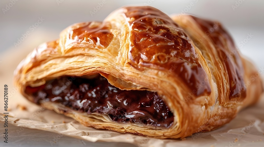 Warm and Flaky Pain au Chocolat with Melted Chocolate Filling Warm and Flaky Pain au Chocolat with Melted Chocolate Filling