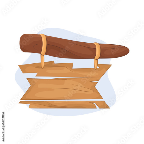 Illustration of wooden signboard 