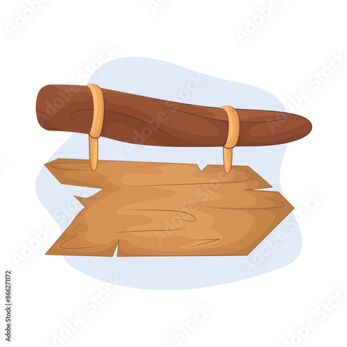 Illustration of wooden signboard 