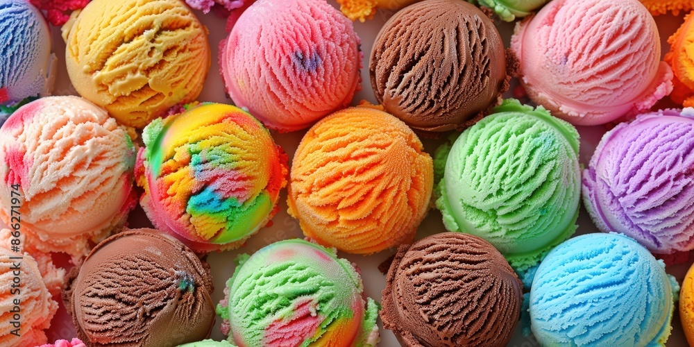 A Colorful Collection of Ice Cream Scoops A Colorful Collection of Ice Cream Scoops