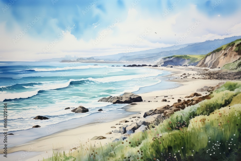 Landscape beach outdoors horizon. Landscape beach outdoors horizon.