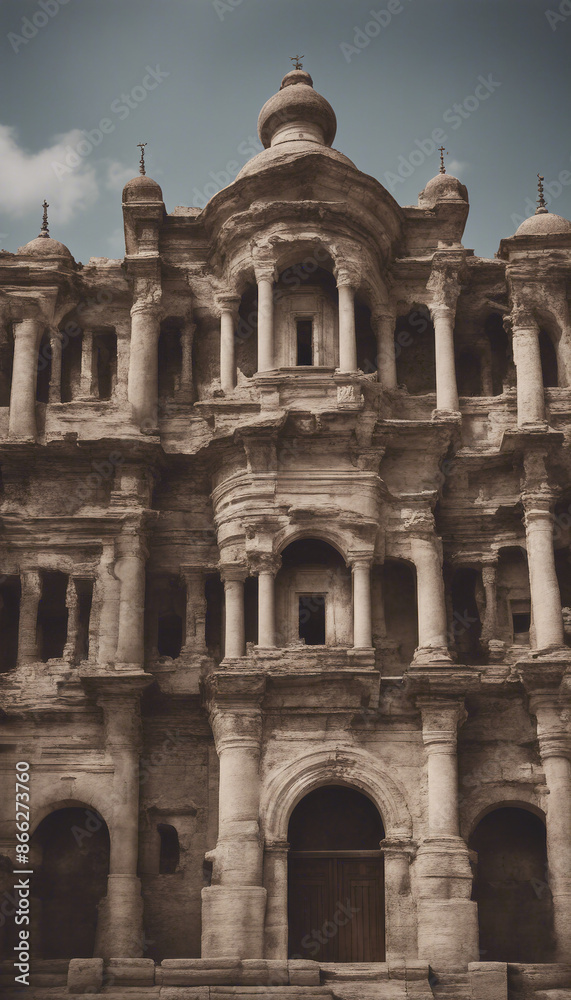 Naklejka premium Collection of Ancient city or old city Building in the old city isolated on a transparent background