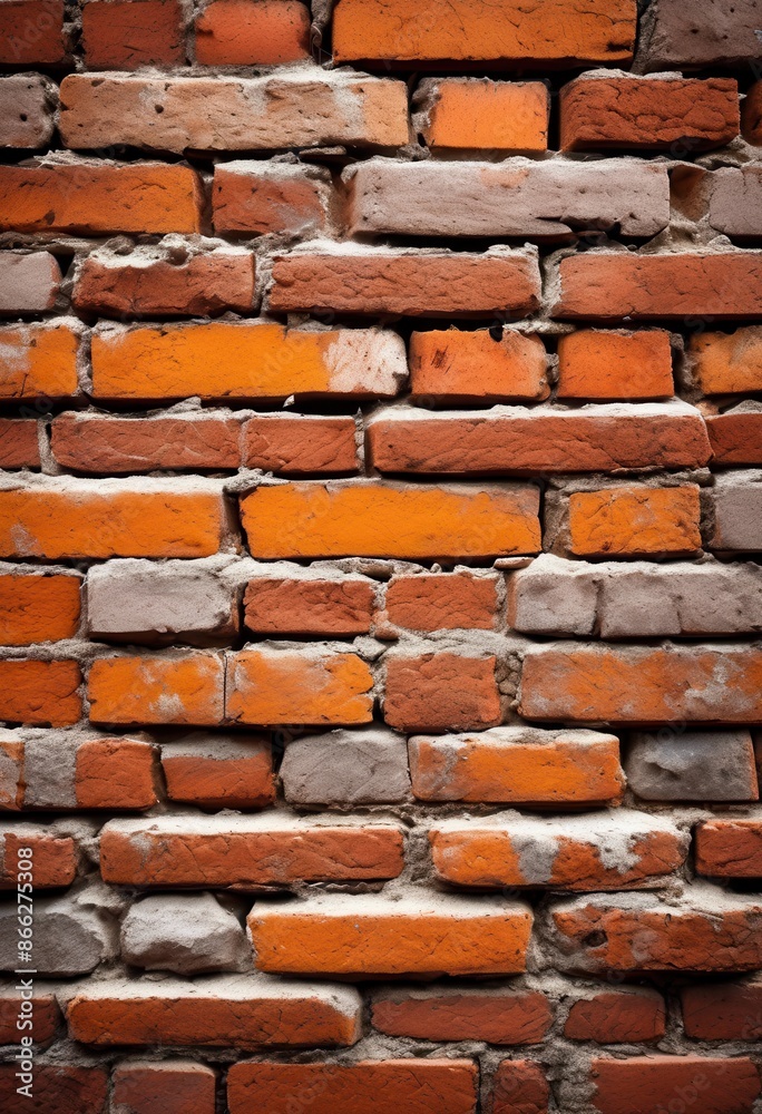 Fototapeta premium detailed weathered brick texture surface, aged, worn, distressed, rustic, antique, ancient, rough, classic, vintage, patina, cracked, faded, shabby