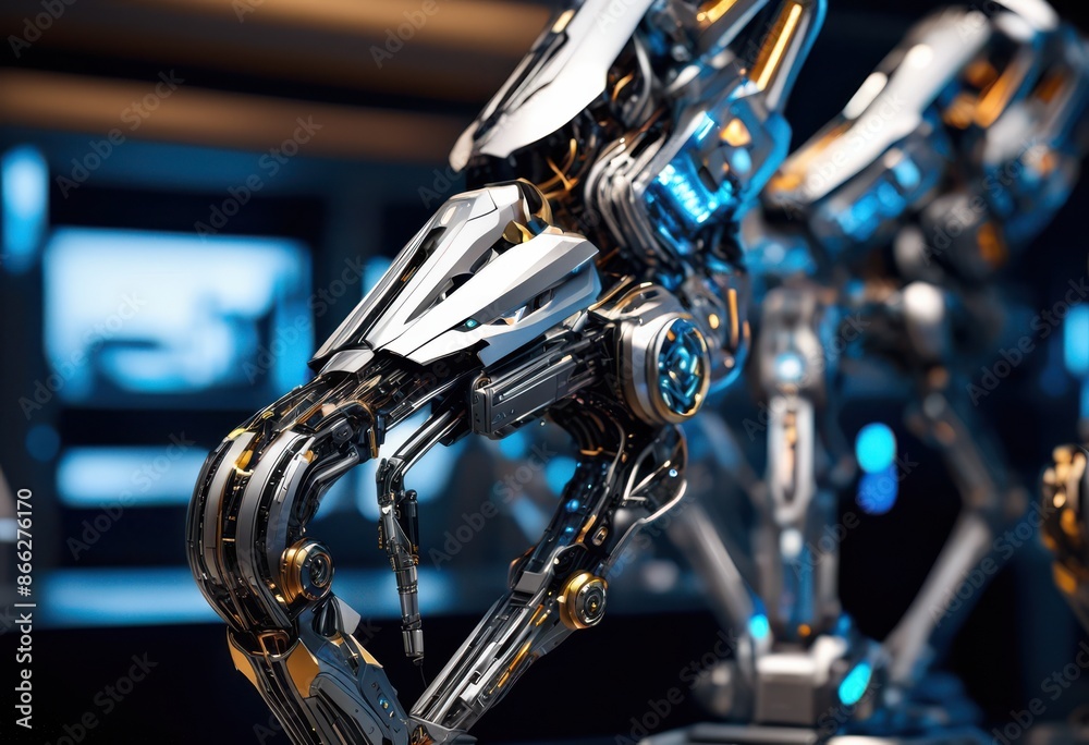 Fototapeta premium precision robots creating complex designs, accuracy, advanced, automation, machinery, manufacturing, robotic, technology, equipment, engineering