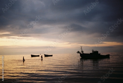 Midsummer sunset in Latvia, Baltic sea