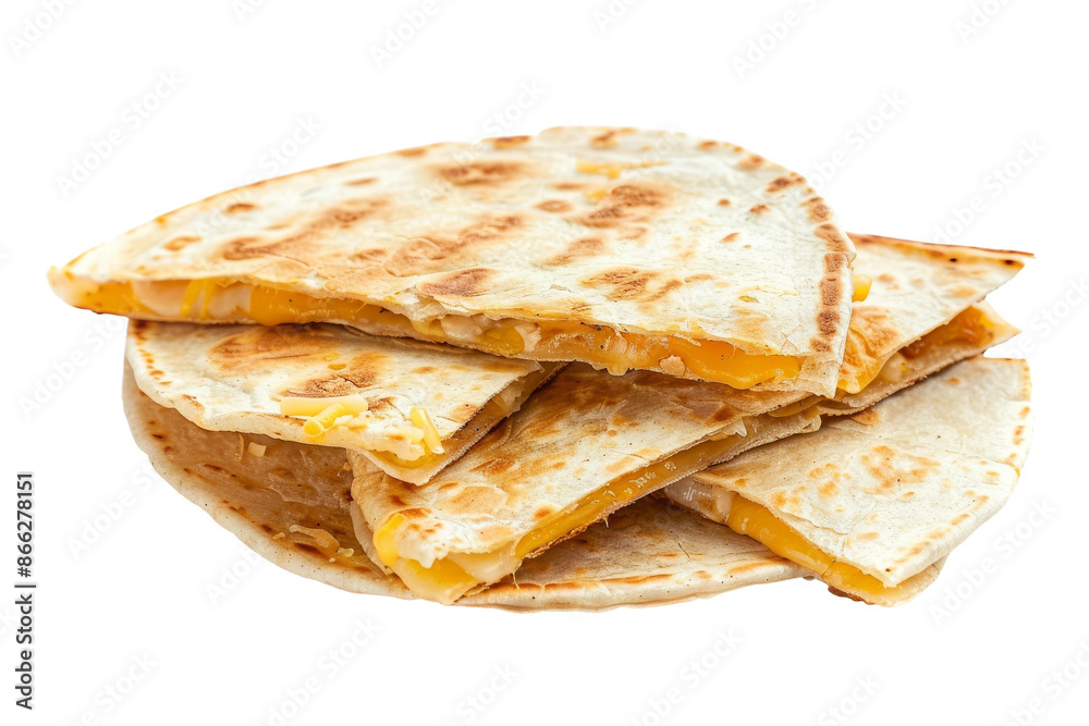 Fototapeta premium A plate of tortillas with cheese on top
