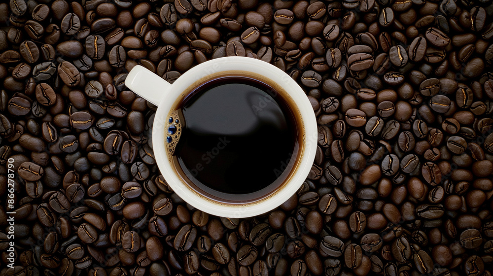 コーヒー豆とコーヒ