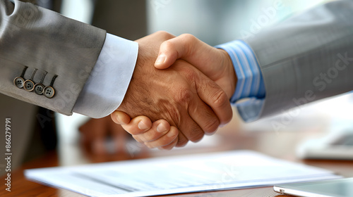 Handshake to seal business and deals between two entities. Concept: agreement.
