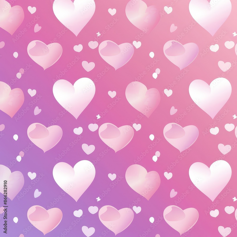 Dreamy Pink and Blue Hearts Floating in Light Dreamy Pink and Blue Hearts Floating in Light