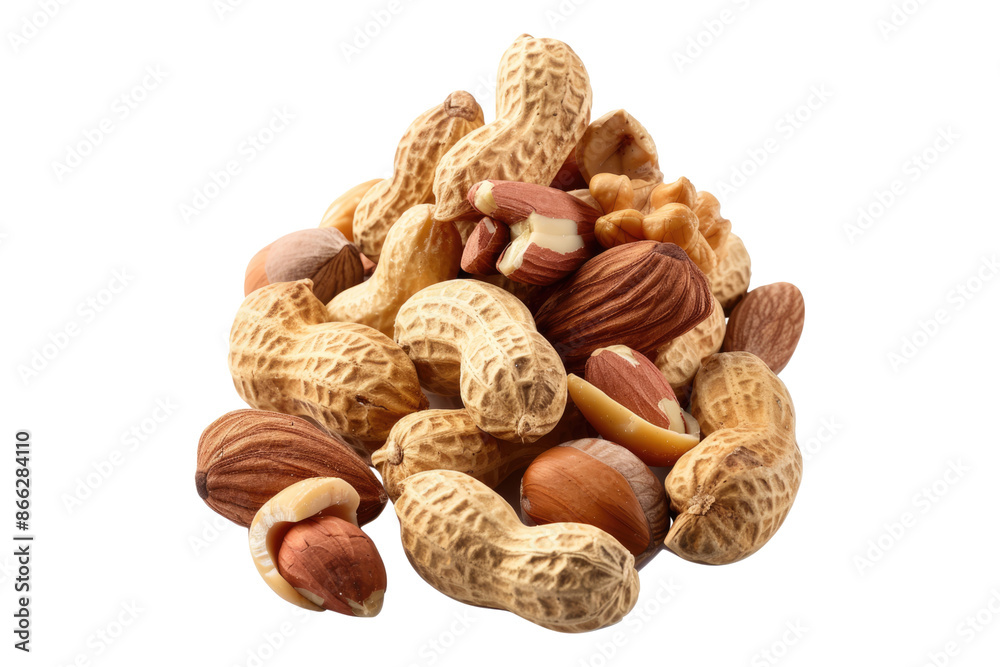 Nuts and peanuts isolated on transparent background Nuts and peanuts isolated on transparent background
