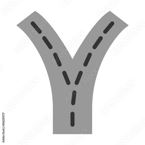 Road Split Vector Flat Icon design