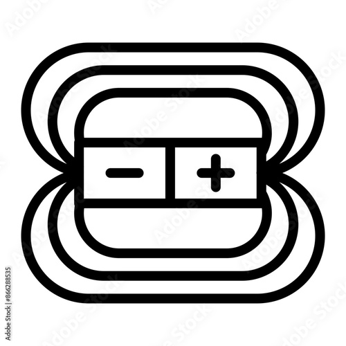 Electromagnetic Line Icons Design