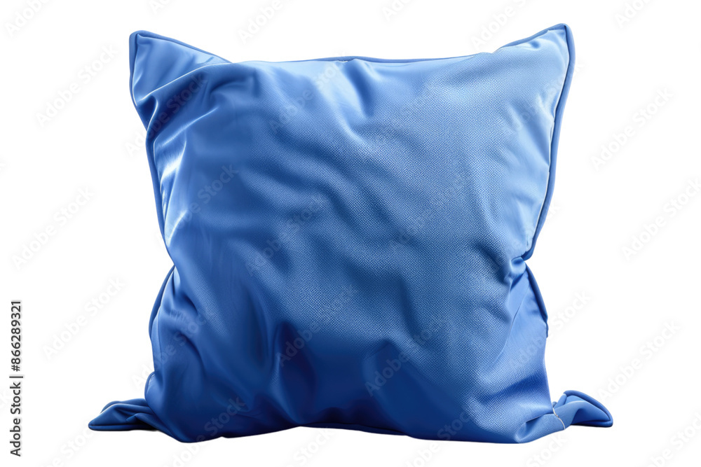 Blue pillow isolated on transparent background