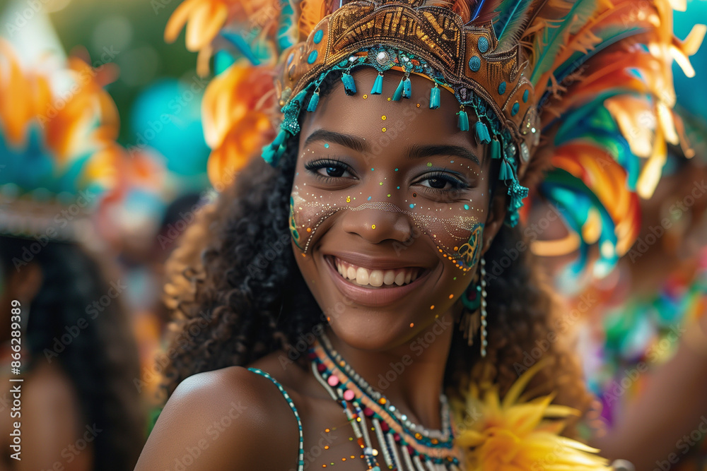 Fototapeta premium Capturing the vibrant energy and color at the Notting Hill Carnival in London in August 