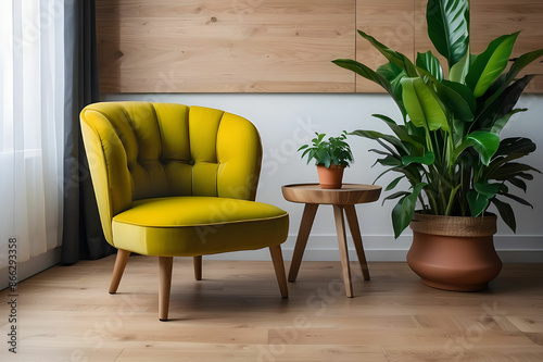 a-armchair-vibrant-color-with-plant