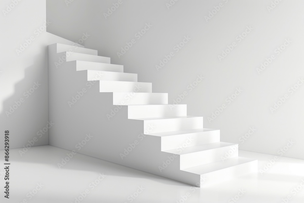 Concept of achieving success, featuring stairs against an isolated background, minimalist style. Concept of achieving success, featuring stairs against an isolated background, minimalist style.