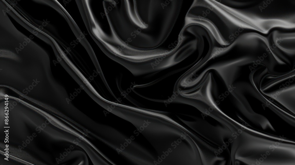 Elegant Black Satin Drapery