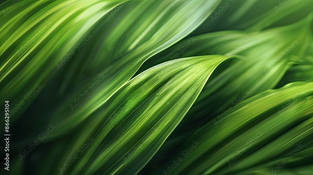 Green tropical plant close-up Green tropical plant close-up