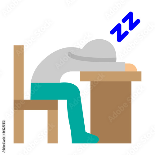 Lazy Vector Flat Icon Design