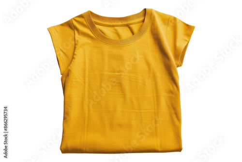 Golden folded t shirt isolated on transparent background © Usama