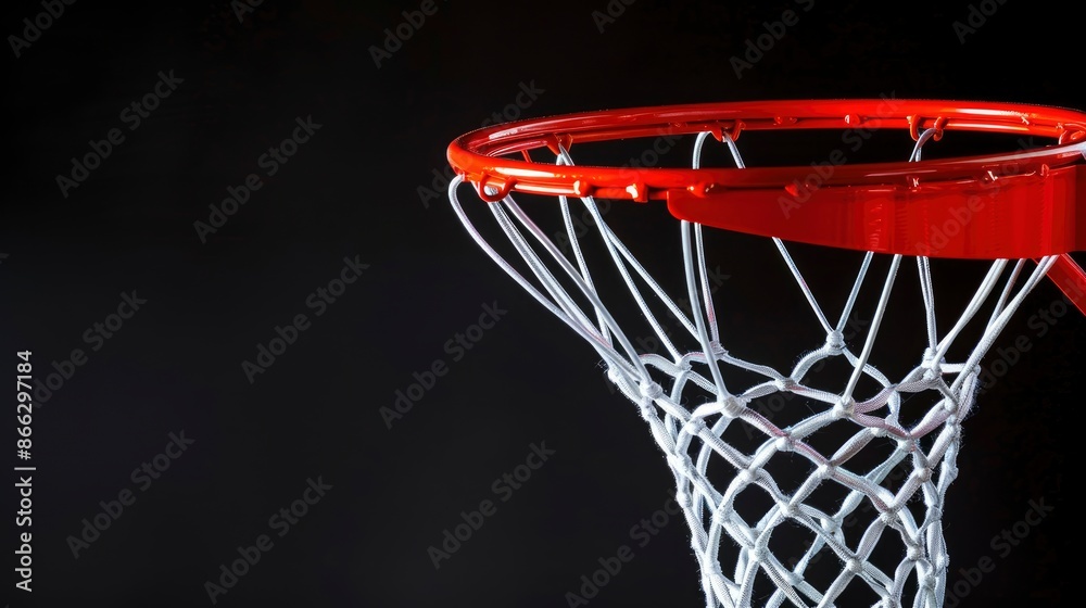 Basketball Hoop Isolated On A Black Background, Professional Sport Concept, High Quality Background Basketball Hoop Isolated On A Black Background, Professional Sport Concept, High Quality Background