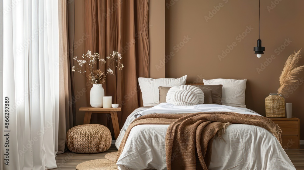Fototapeta premium home interior design, bedroom design ideas
