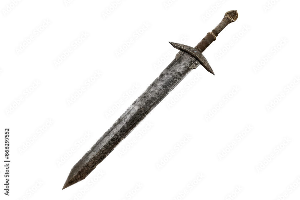 Old sword isolated on transparent background Old sword isolated on transparent background