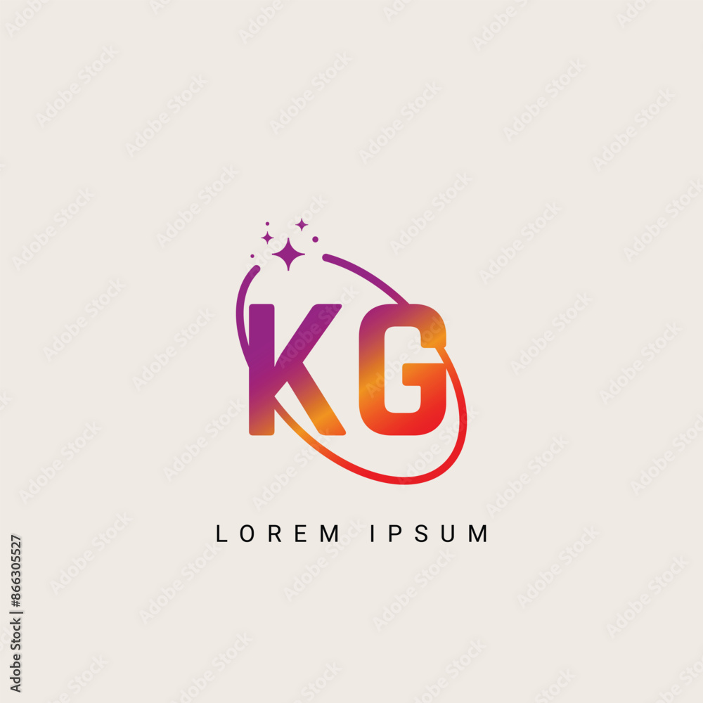 Fototapeta premium KG GK unique logo vector template illustration