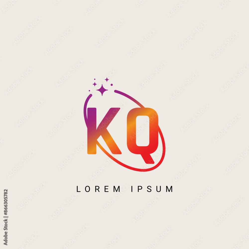 Fototapeta premium KQ QK unique logo vector template illustration