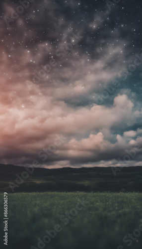 Sky filled with clouds and stars backgrounds outdoors nature