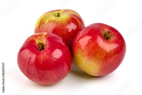 Red prince apples, isolated on white background.