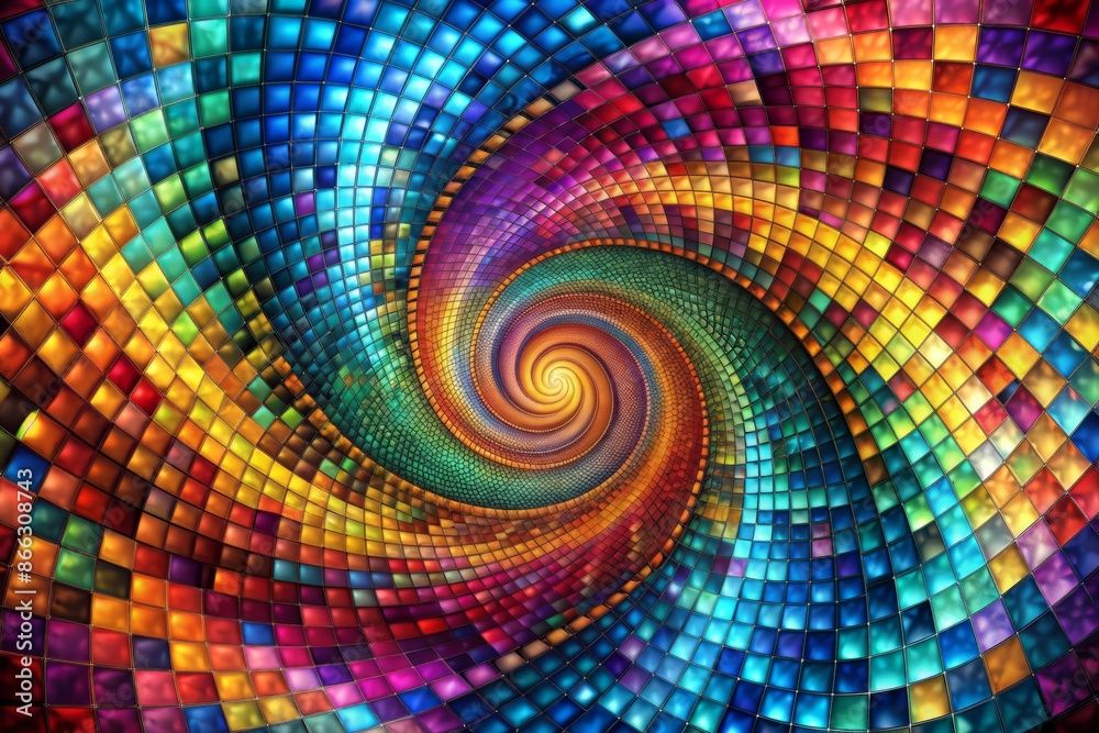 Vibrant, mesmerizing swirl of colorful geometric shapes, abstract mosaic forms a whirlwind dance, dynamic pattern of intricate design, futuristic digital art composition. Vibrant, mesmerizing swirl of colorful geometric shapes, abstract mosaic forms a whirlwind dance, dynamic pattern of intricate design, futuristic digital art composition.