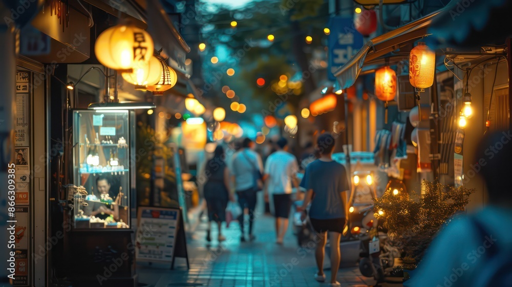 custom made wallpaper toronto digitalA busy street with people walking and a lot of lights