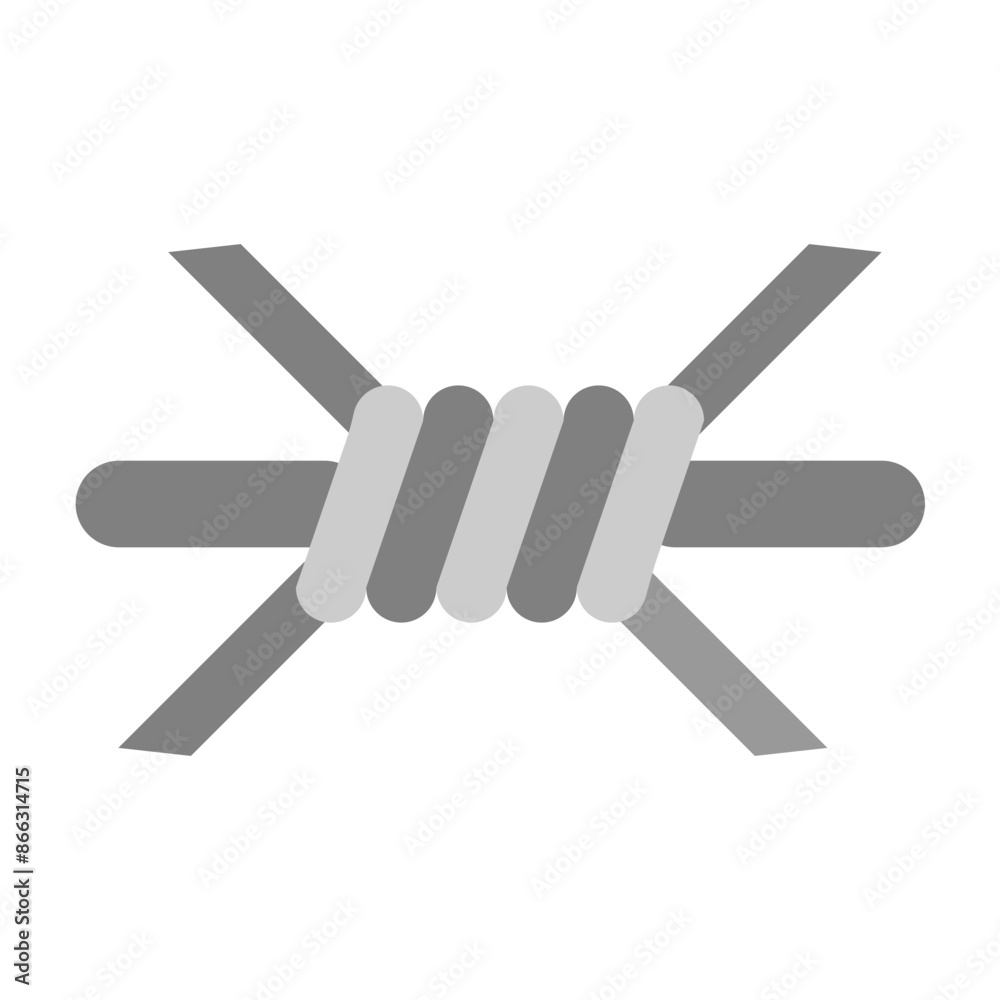 Obraz premium Barbed Wire Vector Flat Icon Design