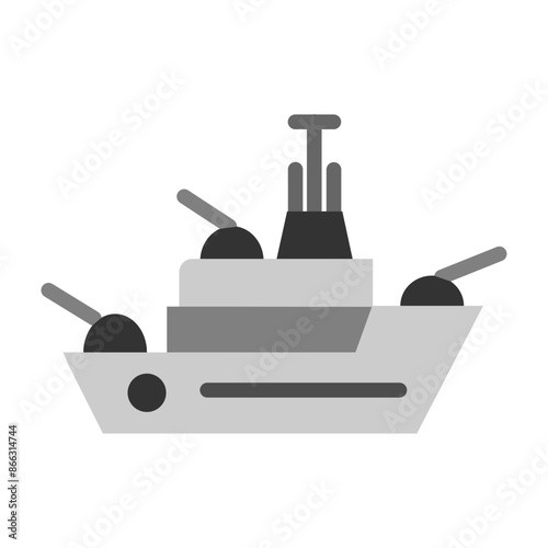 Warship Vector Flat Icon Design
