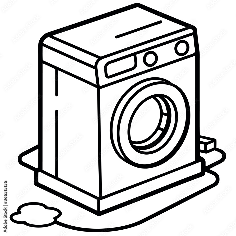 Washing machine with a single line illustration Concept of home appliances Vector illustration of continuous line sketch design graphic
Washing machine with a single line illustration Concept of home appliances Vector illustration of continuous line sketch design graphic