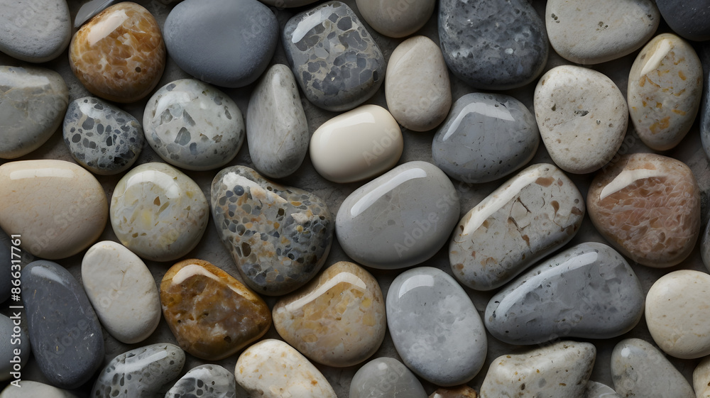 smooth river stones with varying shades of grey and natural patterns smooth river stones with varying shades of grey and natural patterns