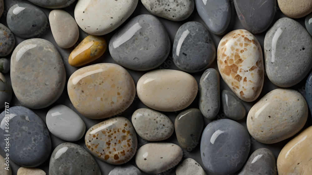 smooth river stones with varying shades of grey and natural patterns smooth river stones with varying shades of grey and natural patterns