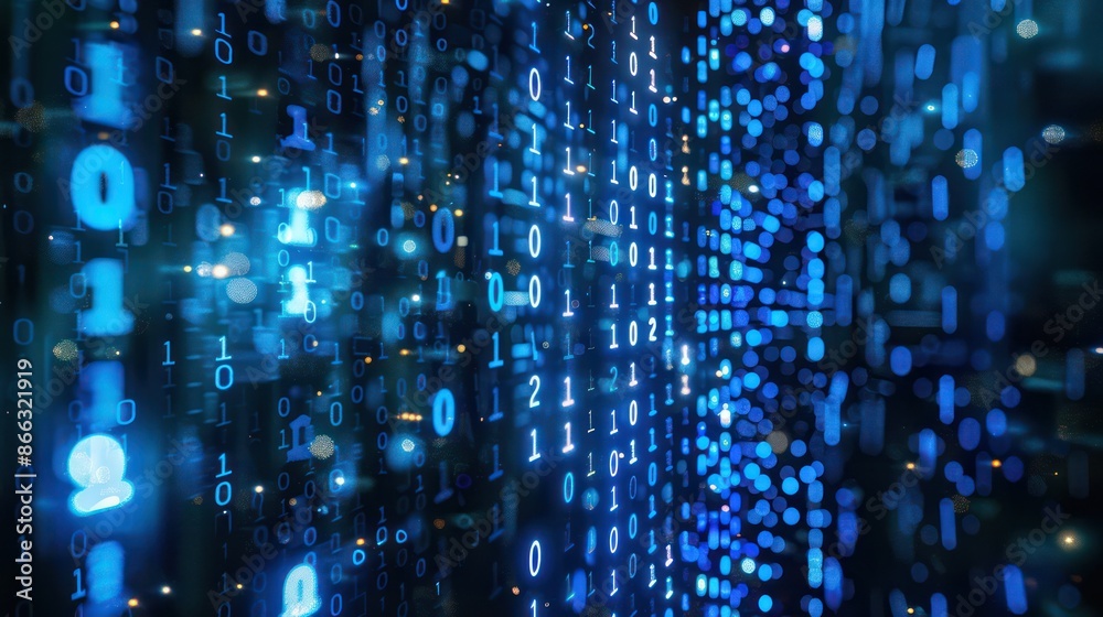 A computer screen with a blue background and a row of numbers A computer screen with a blue background and a row of numbers