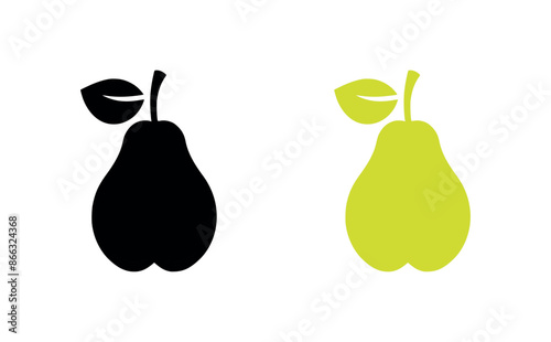 Pear icon on white background. Vector illustration in trendy flat style