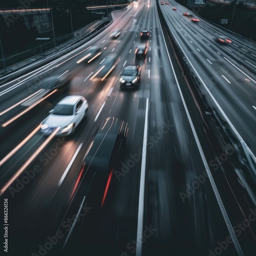 Wallpaper Mural Fast moving car on highway. Torontodigital.ca