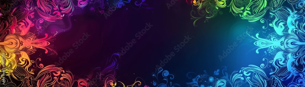 An abstract background with a dark blue center and rainbow-colored edges An abstract background with a dark blue center and rainbow-colored edges