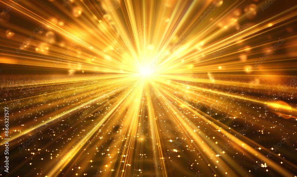 Radiant sunburst with golden rays, Generative AI Radiant sunburst with golden rays, Generative AI