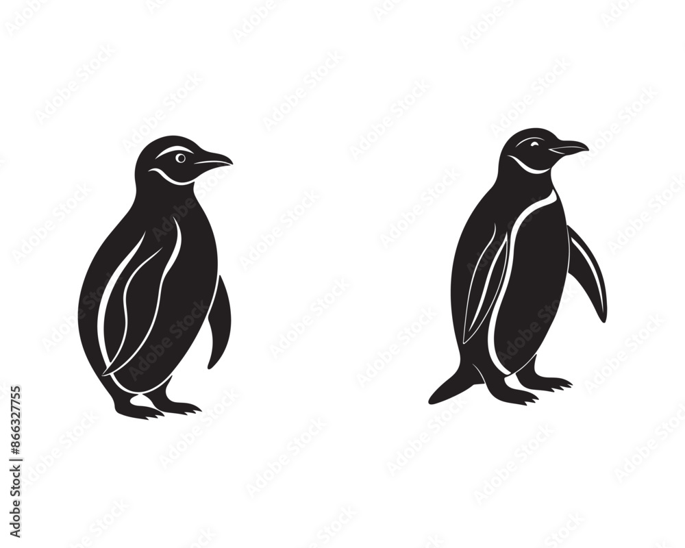 Naklejka premium Silhouette a penguin bird